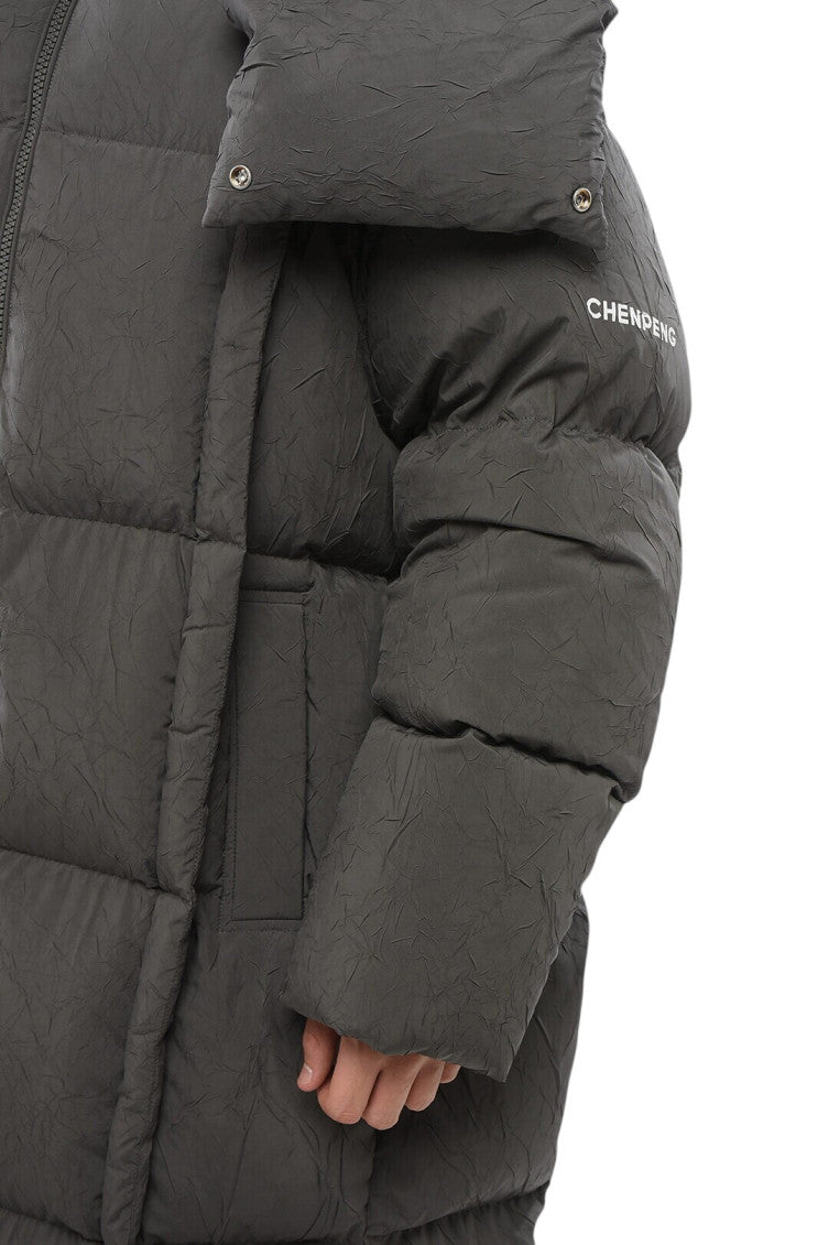 Grey Quilted Long Jacket 3