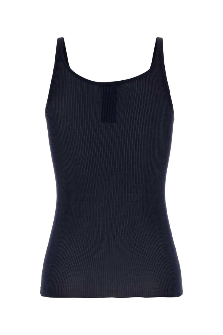 Black Logo Scoop Neck Top 2