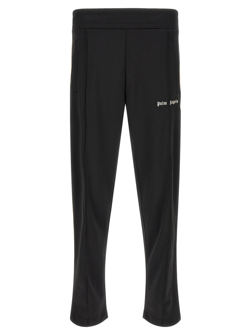 Black Polyester Logo Joggers 1