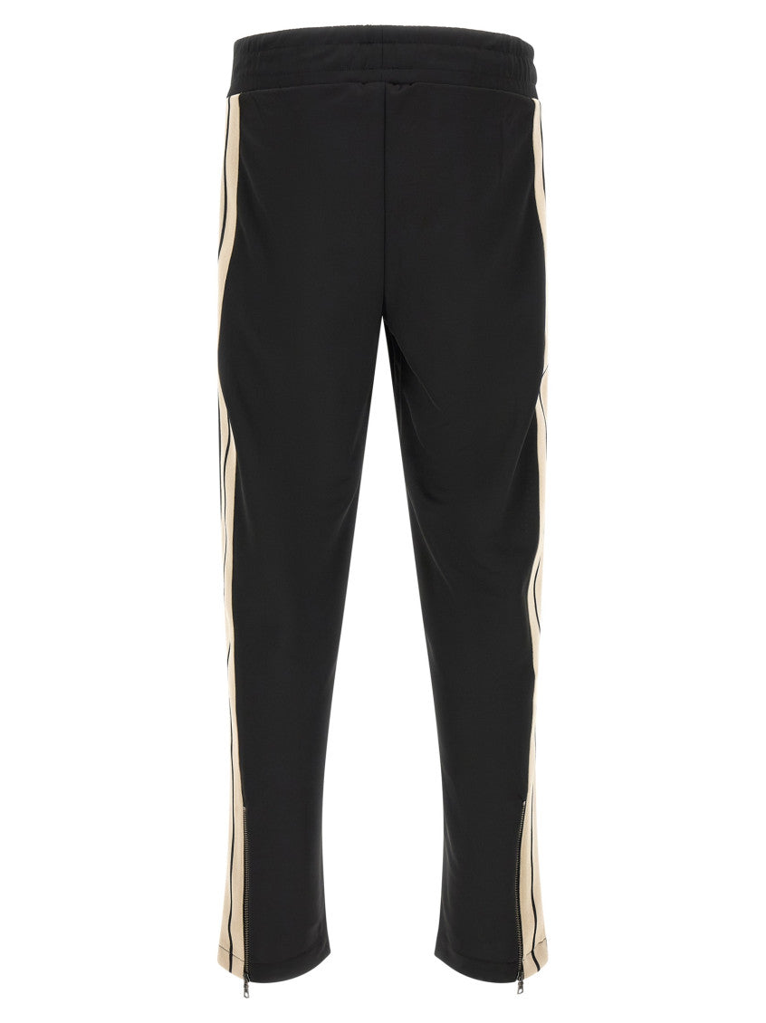 Black Polyester Logo Joggers 2