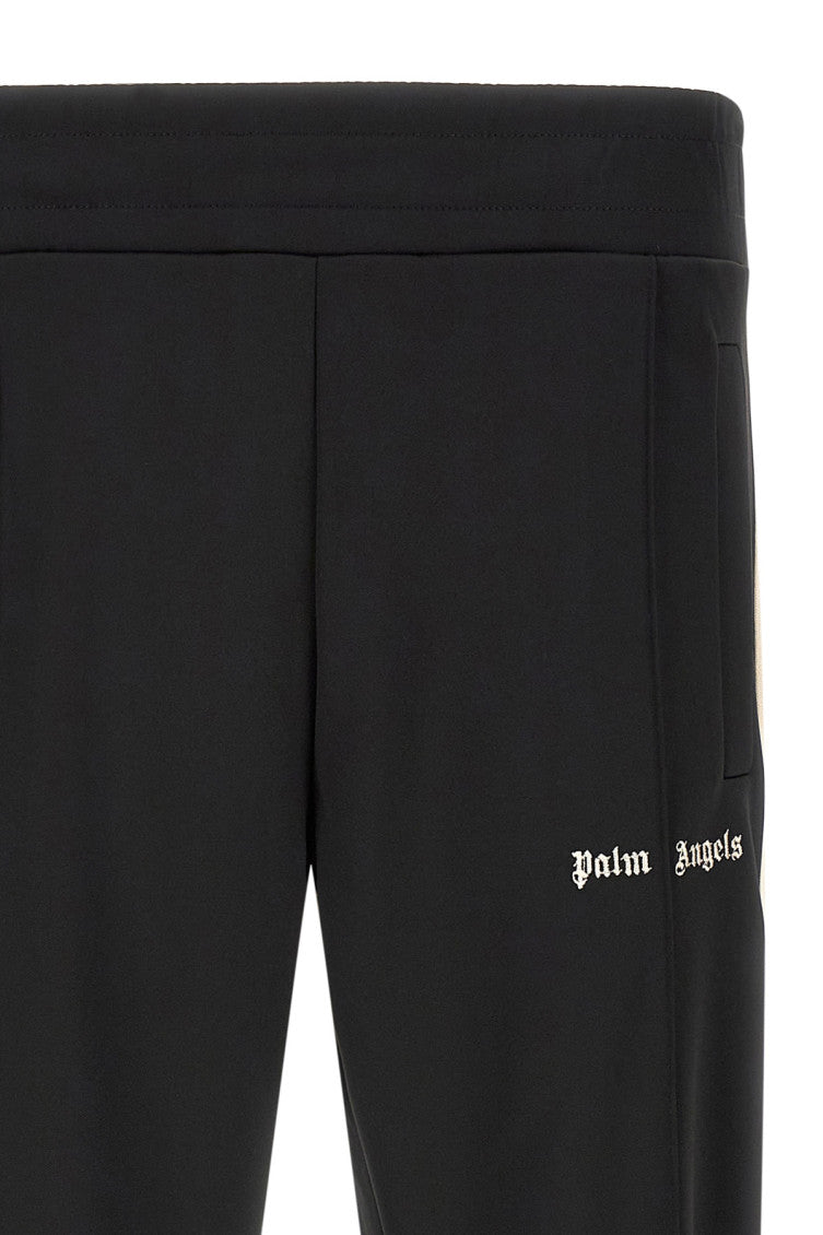 Black Polyester Logo Joggers 4