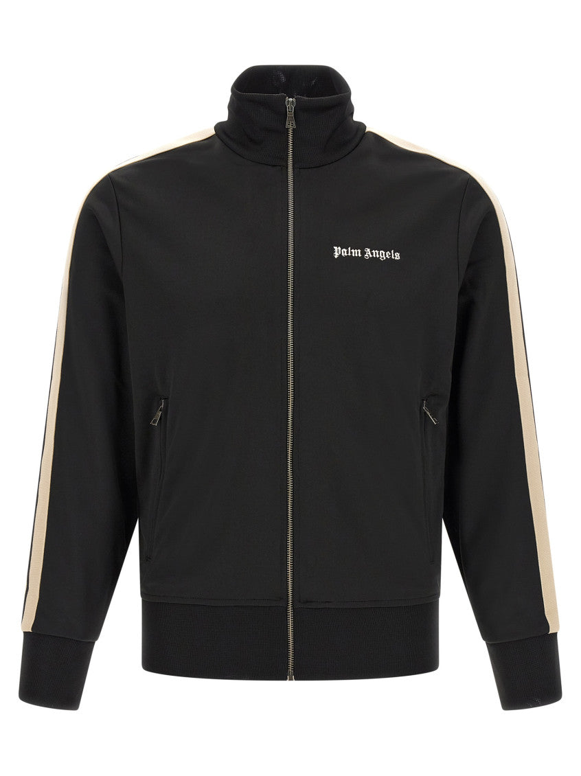Black Logo Mock Collar Jacket 1
