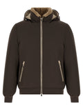 Brown Solid Hood Jacket 1