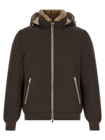 Brown Solid Hood Jacket 1
