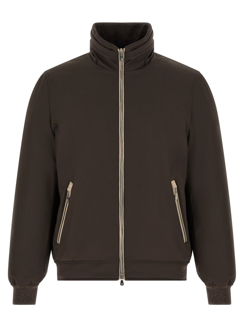 Brown Solid Hood Jacket 2