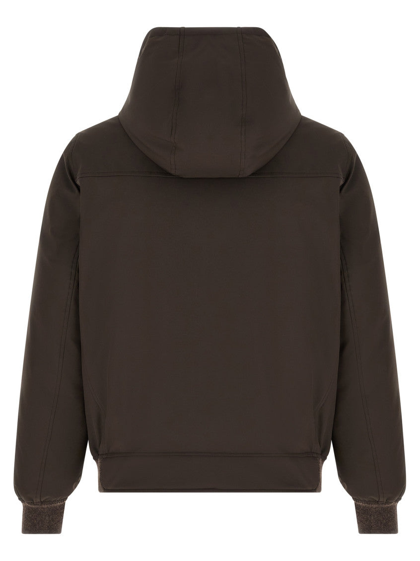 Brown Solid Hood Jacket 3