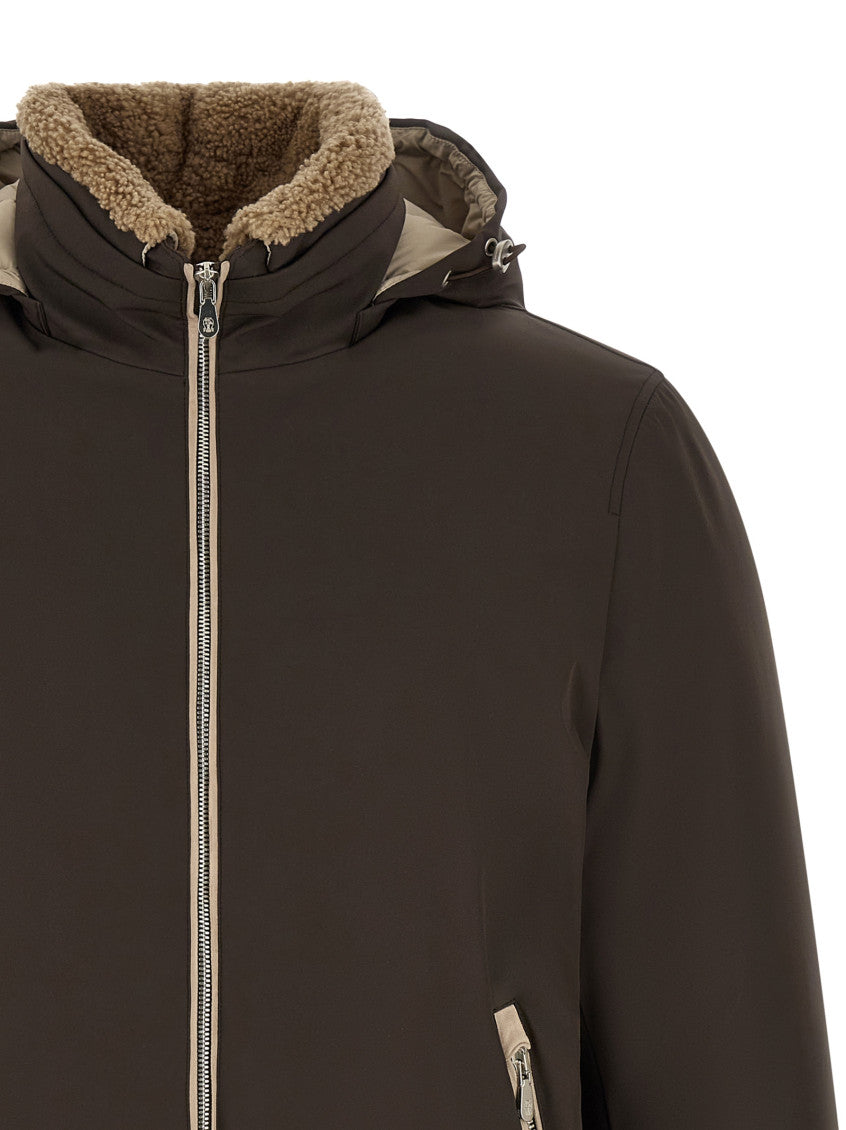 Brown Solid Hood Jacket 4