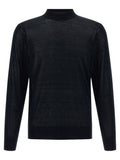 Blue Solid Mock Collar Sweater 1