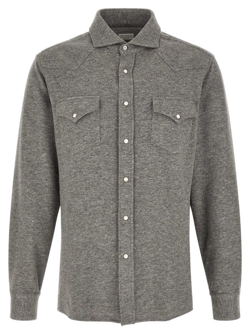 Grey Tailored Solid Shirt 1