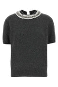 Grey Embellished Crew Neck Sweater 1