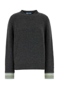 Grey Solid Crew Neck Sweater 1