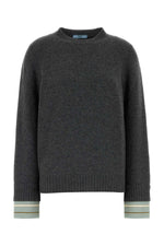 Grey Solid Crew Neck Sweater 1