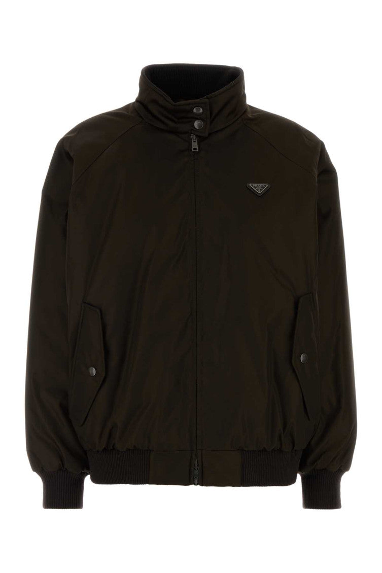 Dark Brown Mock Collar Jacket 1