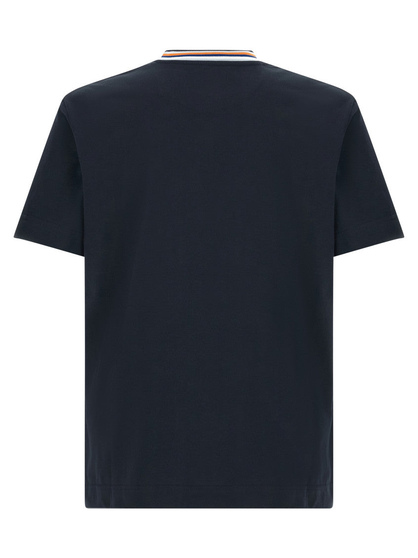 Blue Solid Crew Neck T-Shirt 2