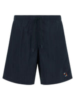 Dark Blue Embroidered Swim Shorts 1