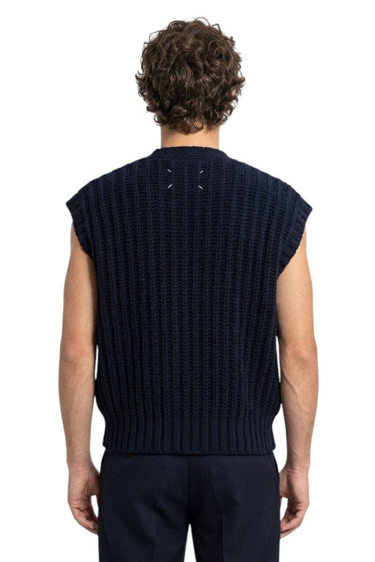 Dark Navy Sleeveless Cardigan 2