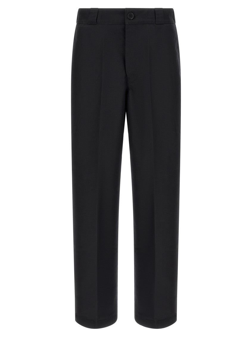 Black Relaxed Flat Front Pants 1