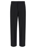 Black Relaxed Flat Front Pants 1
