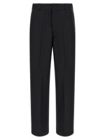 Black Relaxed Flat Front Pants 1