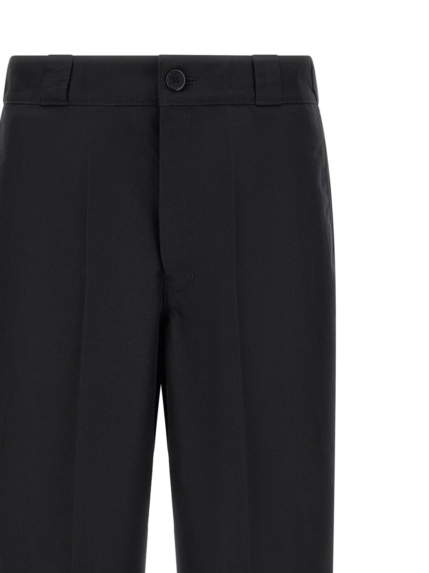 Black Relaxed Flat Front Pants 3