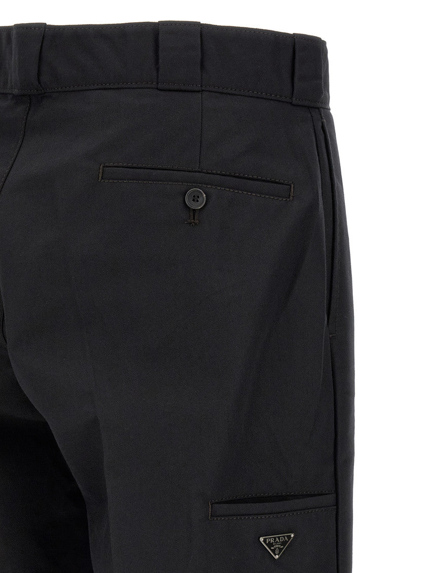 Black Relaxed Flat Front Pants 4