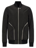 Black Solid Mock Collar Jacket 1