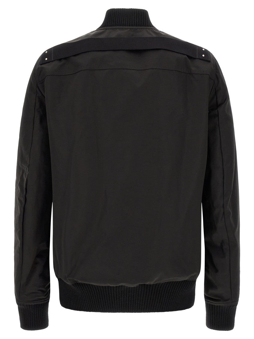 Black Solid Mock Collar Jacket 2