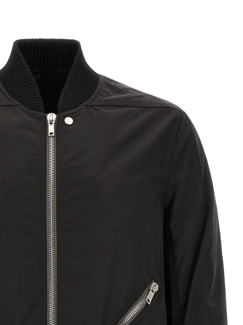 Black Solid Mock Collar Jacket 3