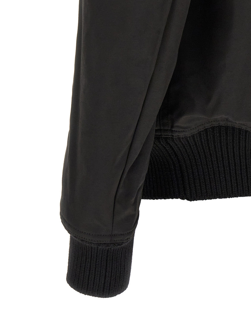 Black Solid Mock Collar Jacket 4