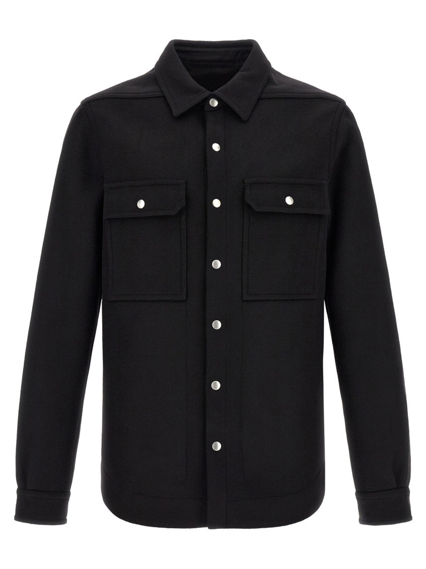 Black Solid Overshirt Jacket 1