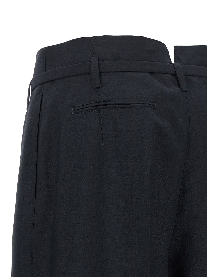 Blue Tailored Pleated Pants 4