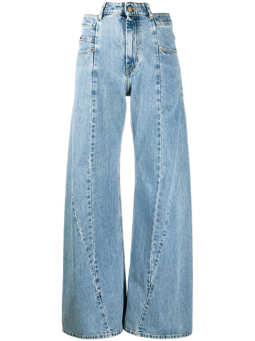Sky Blue Cut-out Detail Denim Jeans 1