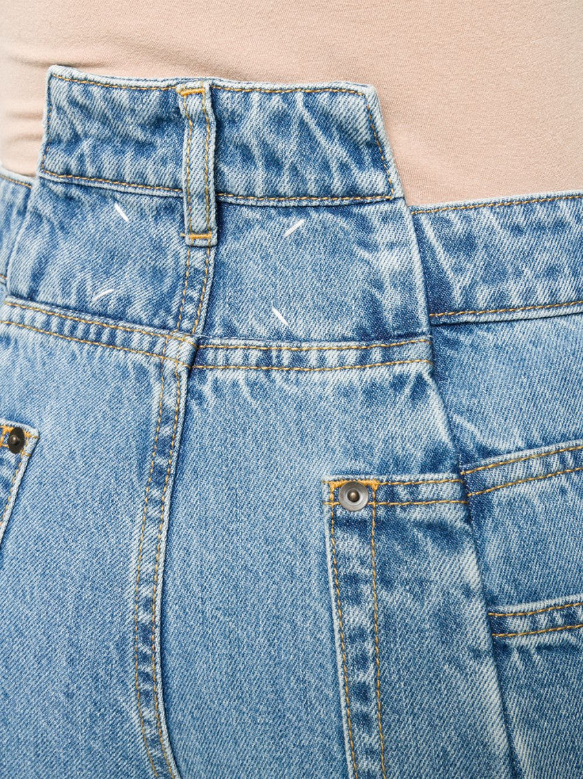 Sky Blue Cut-out Detail Denim Jeans 4