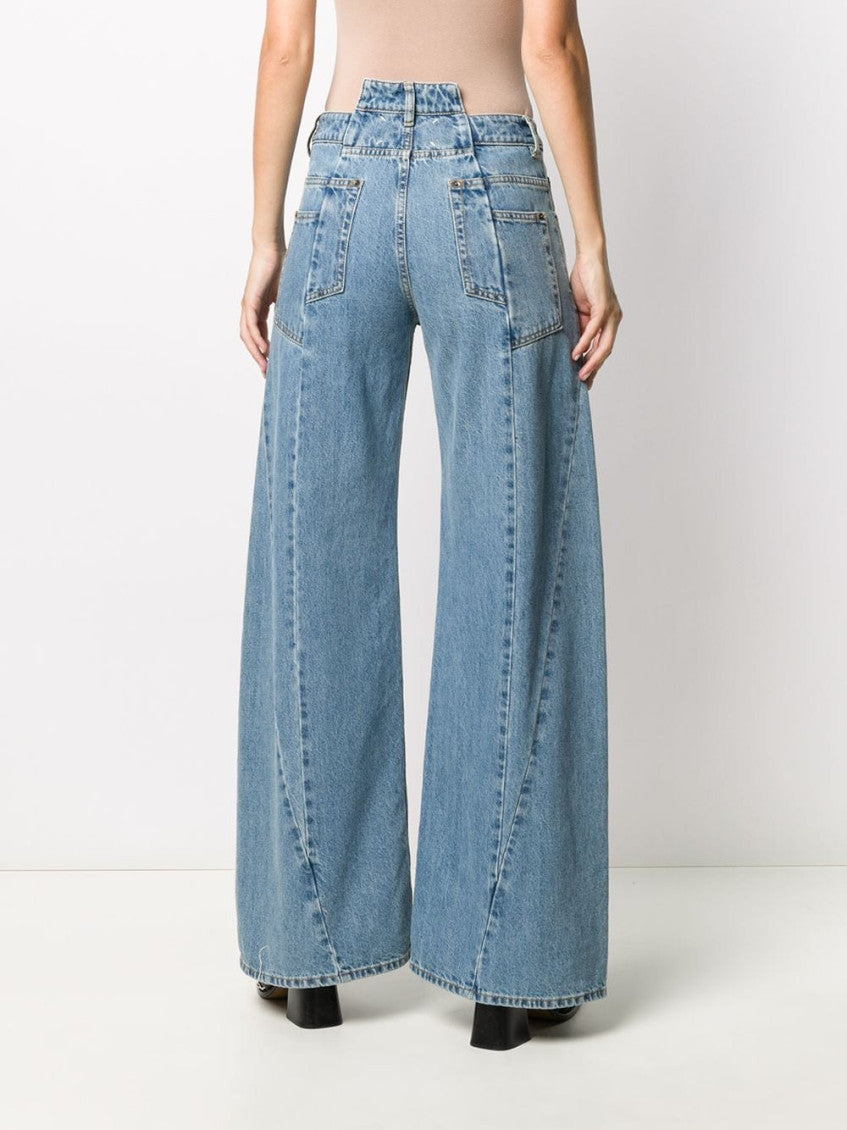 Sky Blue Cut-out Detail Denim Jeans 5