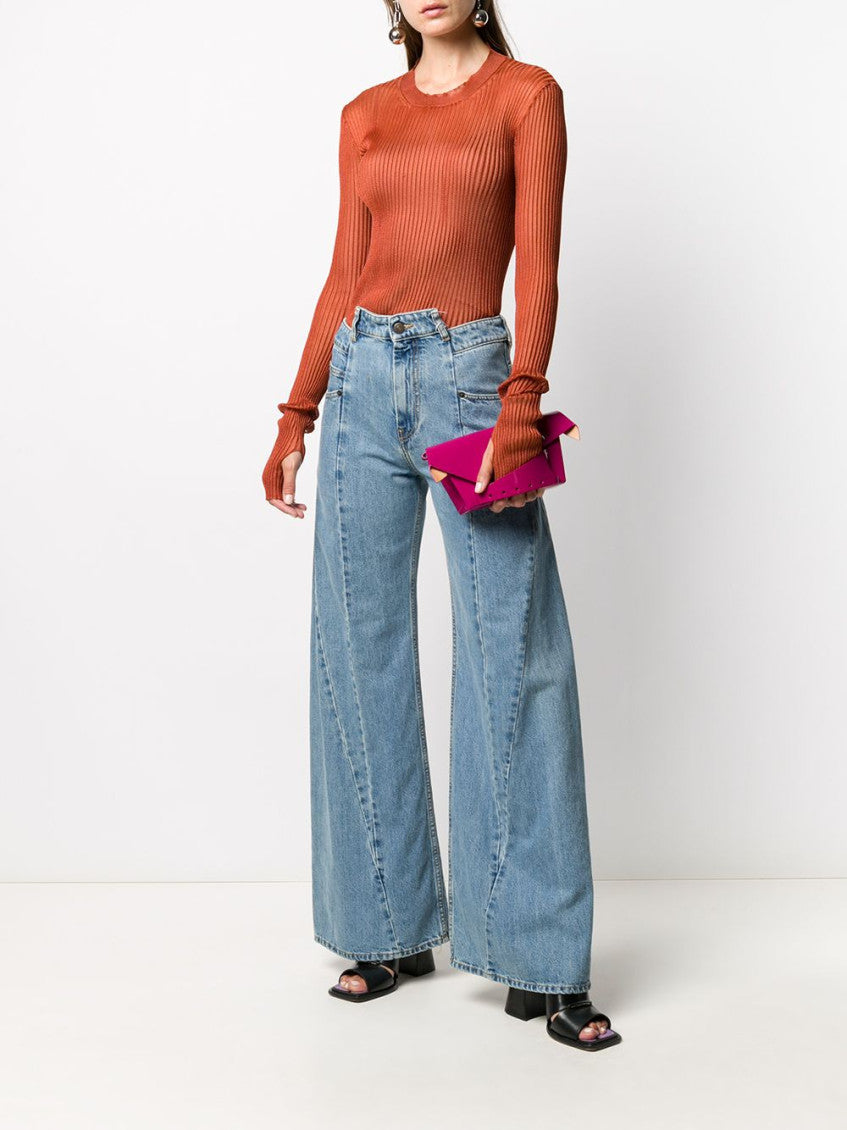 Sky Blue Cut-out Detail Denim Jeans 7
