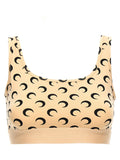 Beige 'Moon Printed Jersey' cropped top 1