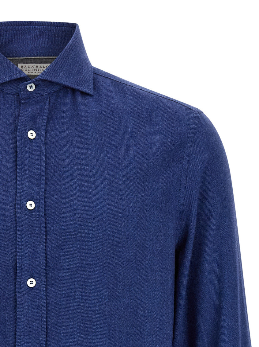 Blue Herringbone shirt 3