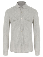 Grey Piqué cotton shirt 1