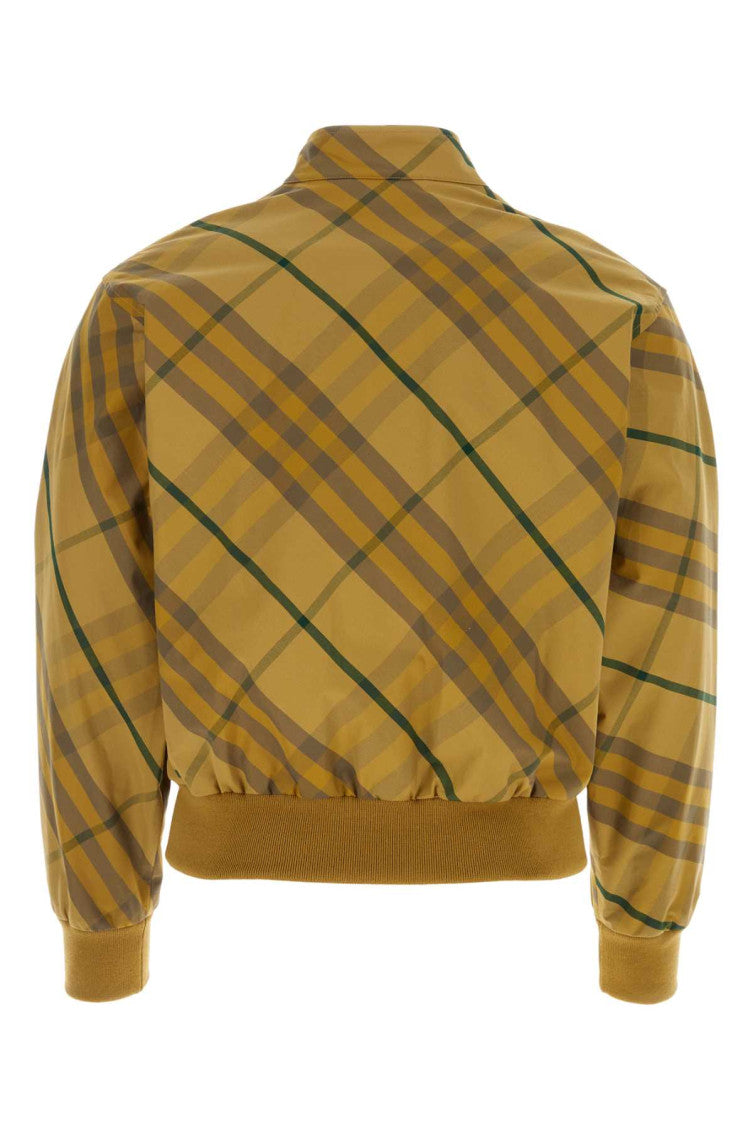 Mustard Plaid Pattern Bomber Jacket 2