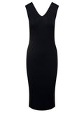 Black Mini Sleeveless Knit Dress With Logo Pstch In Viscose Blend Woman 1
