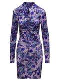 Purple GRAM FLORAL STRETCH DRESS 1