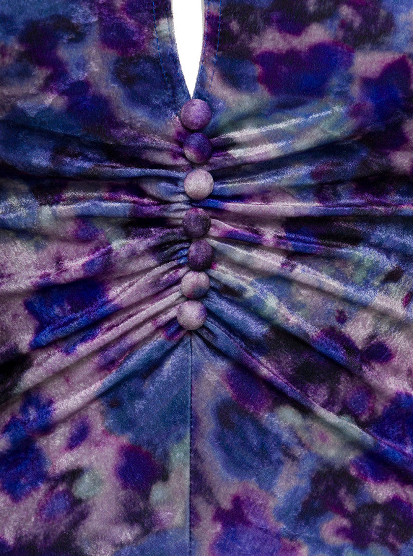 Purple GRAM FLORAL STRETCH DRESS 3