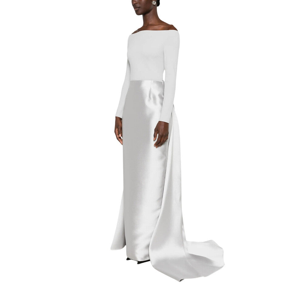 Grey Off Shoulder Maxi Dress 2