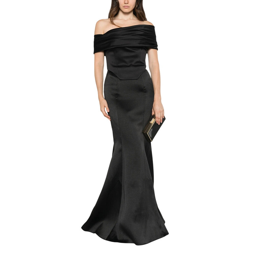 Black Off Shoulder Maxi Dress 2