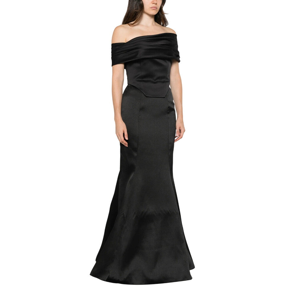 Black Off Shoulder Maxi Dress 4