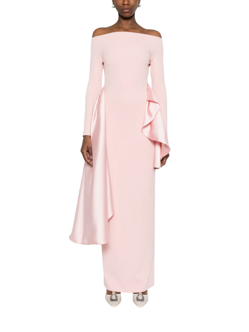 Pink Off Shoulder Maxi Dress 1