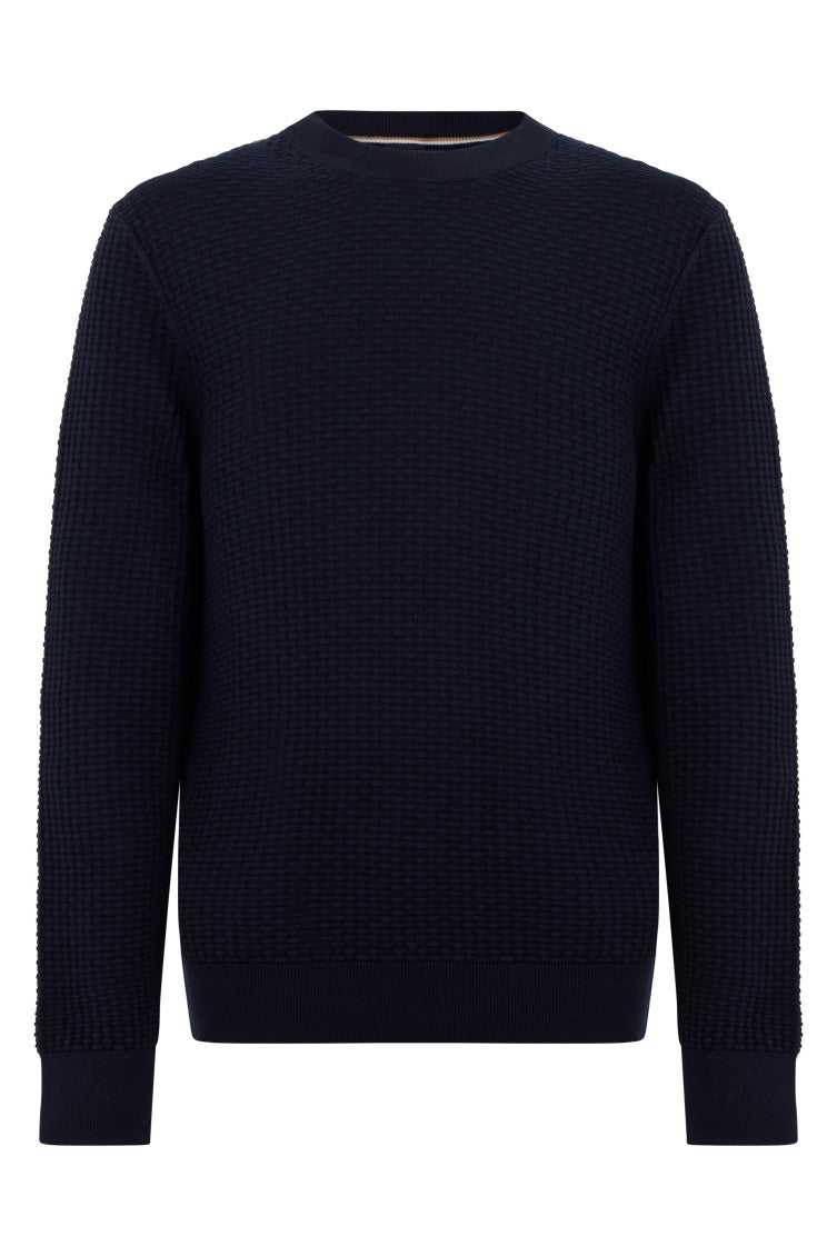 Navy Blue Textured Sweater 1