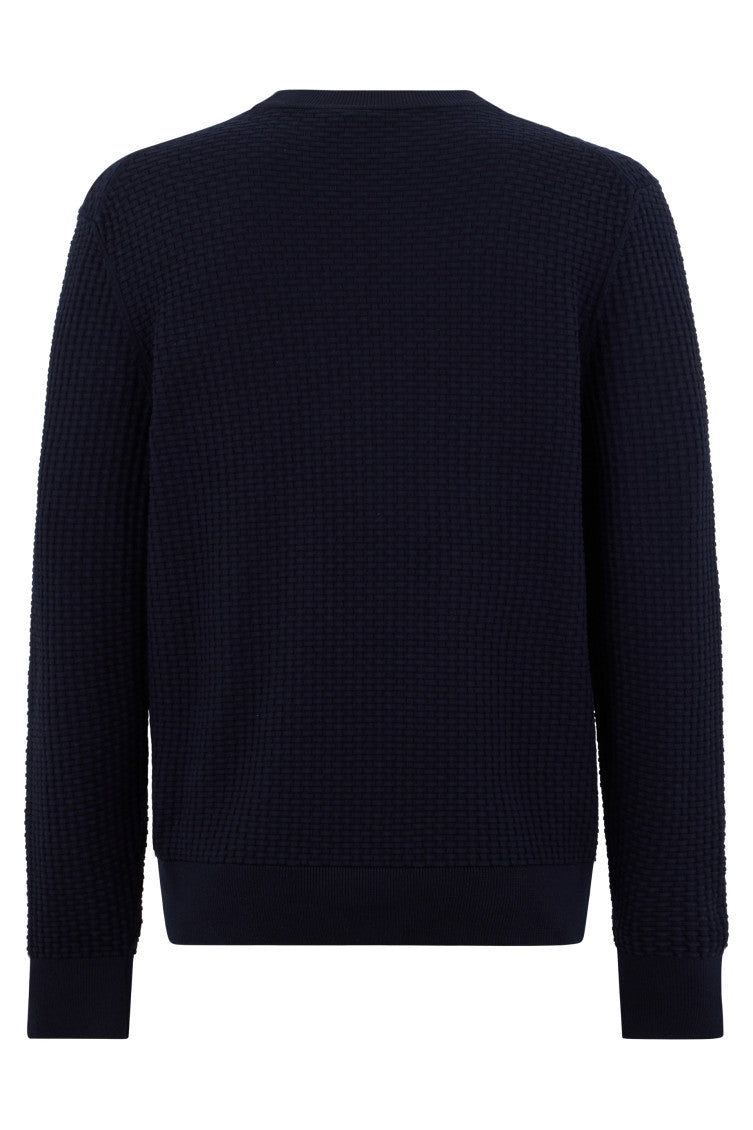 Navy Blue Textured Sweater 2