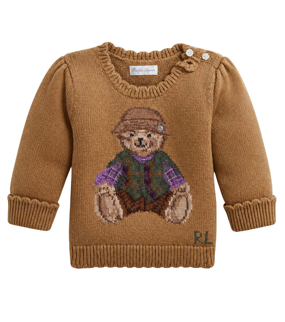 Baby Boys Brown Embroidered Sweater 1