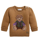 Baby Boys Brown Embroidered Sweater 1